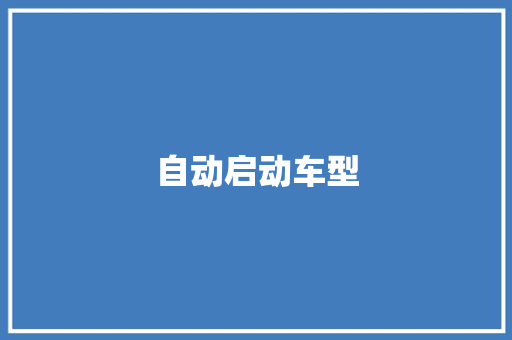 自动启动车型