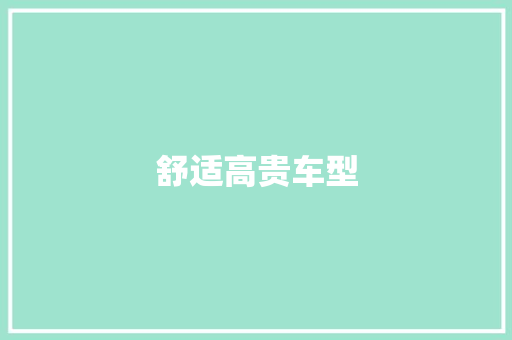 舒适高贵车型