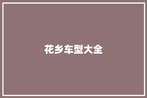花乡车型大全