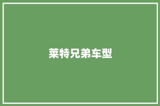 莱特兄弟车型
