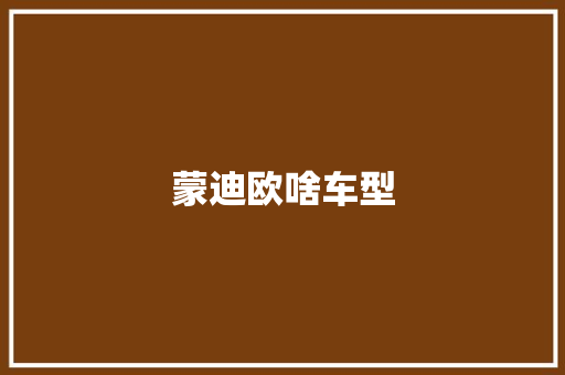 蒙迪欧啥车型