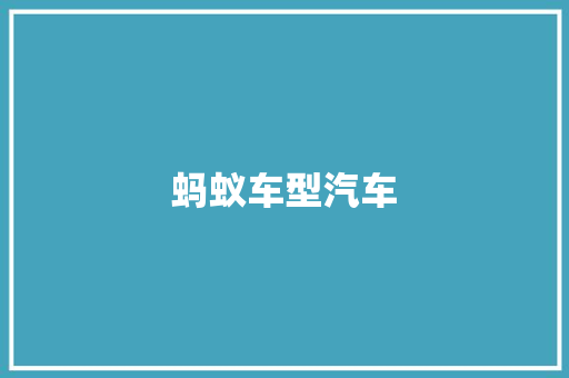 蚂蚁车型汽车