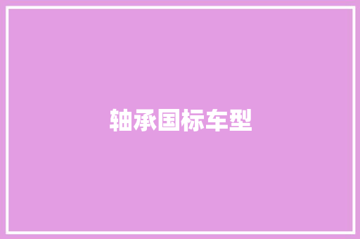 轴承国标车型
