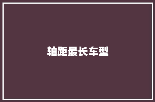 轴距最长车型