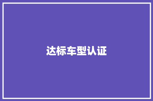 达标车型认证