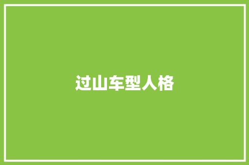 过山车型人格