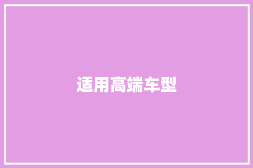 适用高端车型