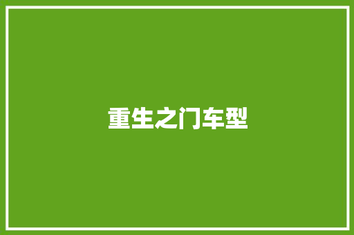 重生之门车型