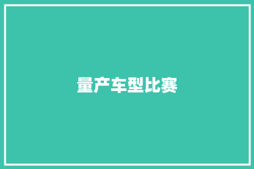 量产车型比赛