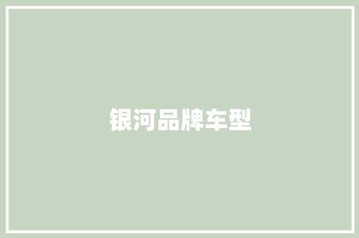 银河品牌车型