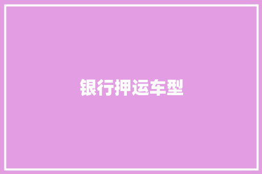 银行押运车型