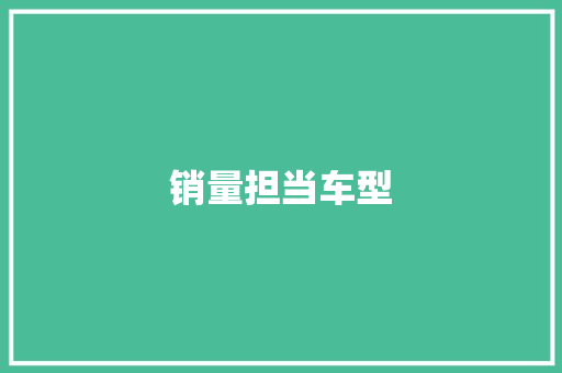 销量担当车型