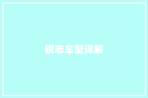 锐志车型详解