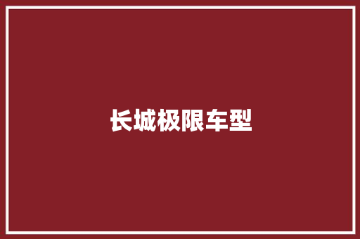 长城极限车型