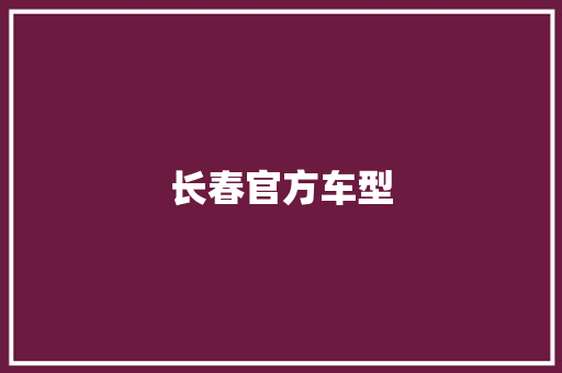 长春官方车型