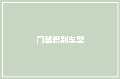 门禁识别车型