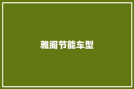 雅阁节能车型