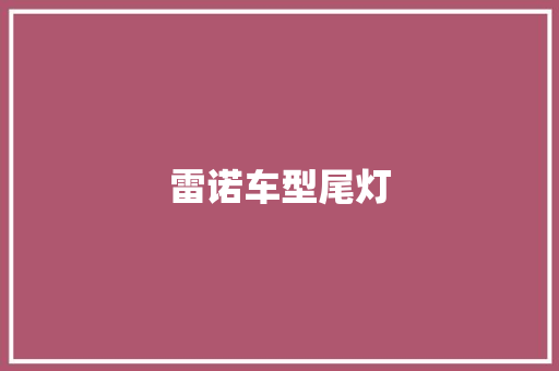 雷诺车型尾灯