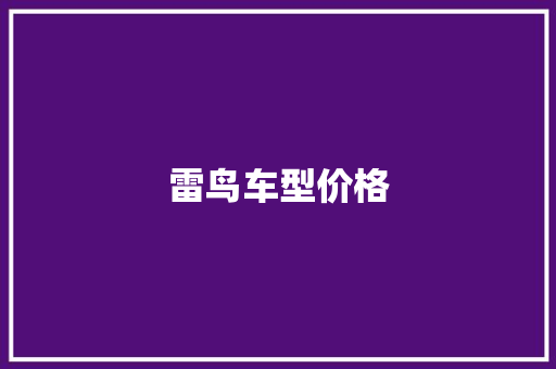 雷鸟车型价格
