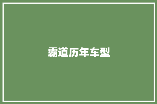 霸道历年车型