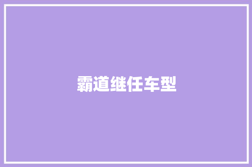 霸道继任车型