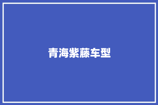 青海紫藤车型