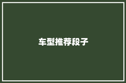 车型推荐段子 新能源汽车