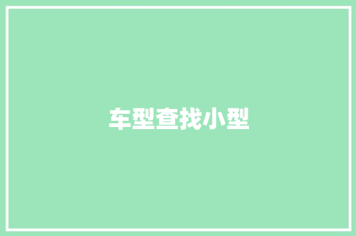 车型查找小型