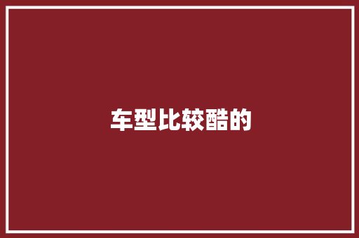 车型比较酷的