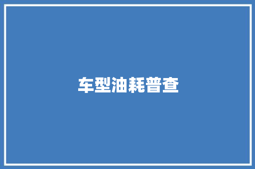 车型油耗普查
