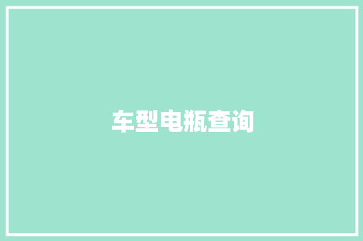 车型电瓶查询