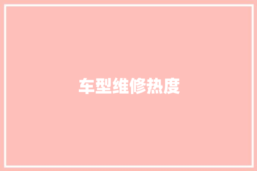 车型维修热度