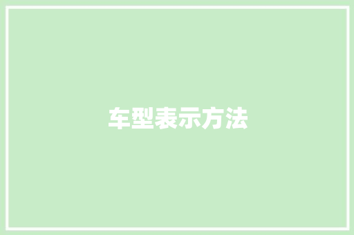 车型表示方法