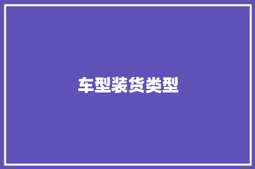 车型装货类型