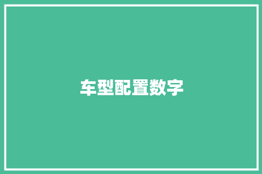 车型配置数字