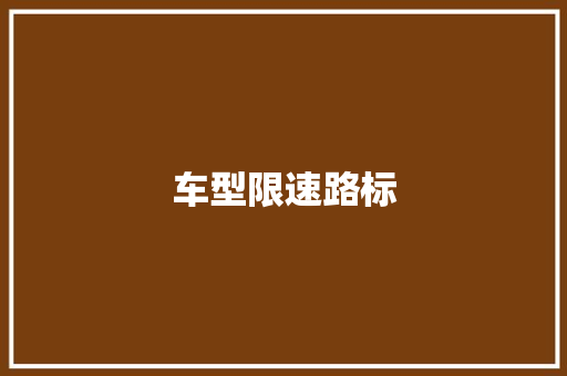 车型限速路标
