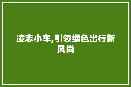 凌志小车,引领绿色出行新风尚