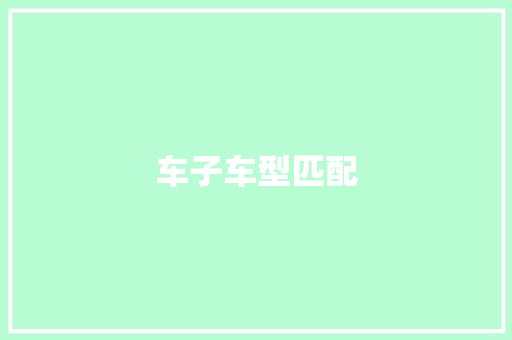 车子车型匹配