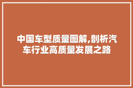 中国车型质量图解,剖析汽车行业高质量发展之路