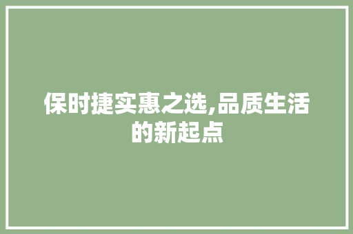 保时捷实惠之选,品质生活的新起点