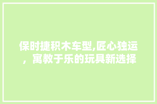 保时捷积木车型,匠心独运，寓教于乐的玩具新选择
