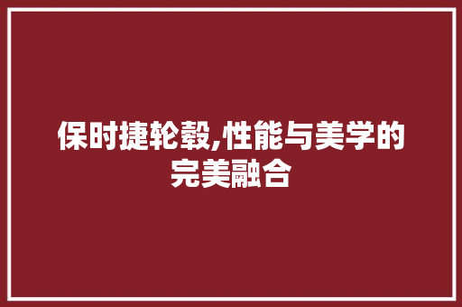 保时捷轮毂,性能与美学的完美融合