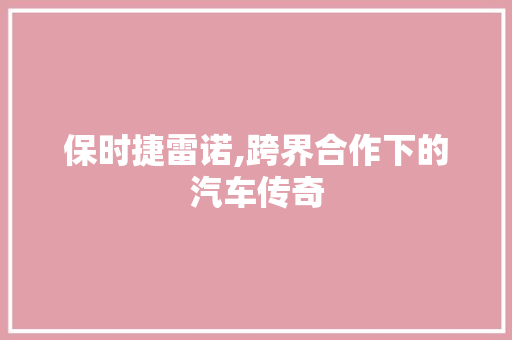 保时捷雷诺,跨界合作下的汽车传奇 新能源汽车