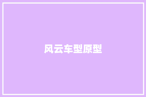 风云车型原型