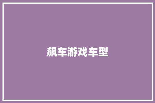 飙车游戏车型