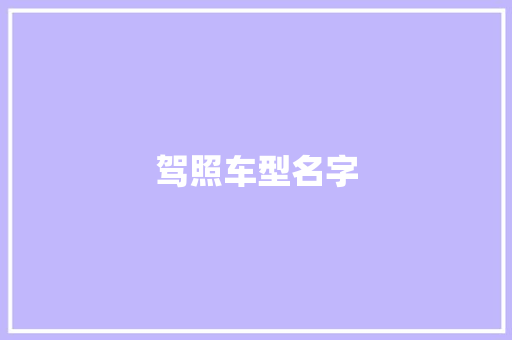 驾照车型名字 蓄电池配件