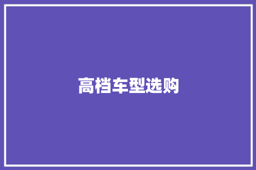 高档车型选购