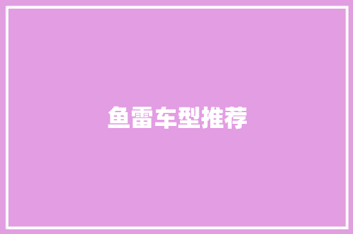 鱼雷车型推荐