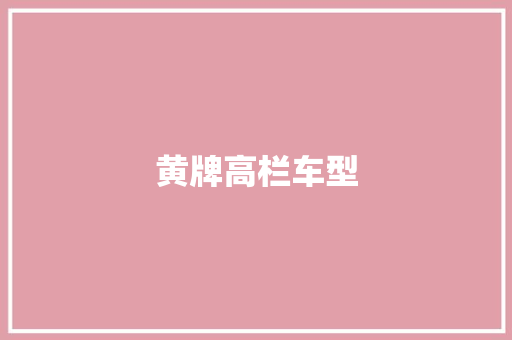 黄牌高栏车型