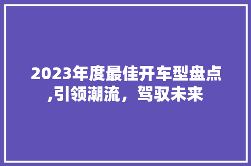 2023年度最佳开车型盘点,引领潮流，驾驭未来